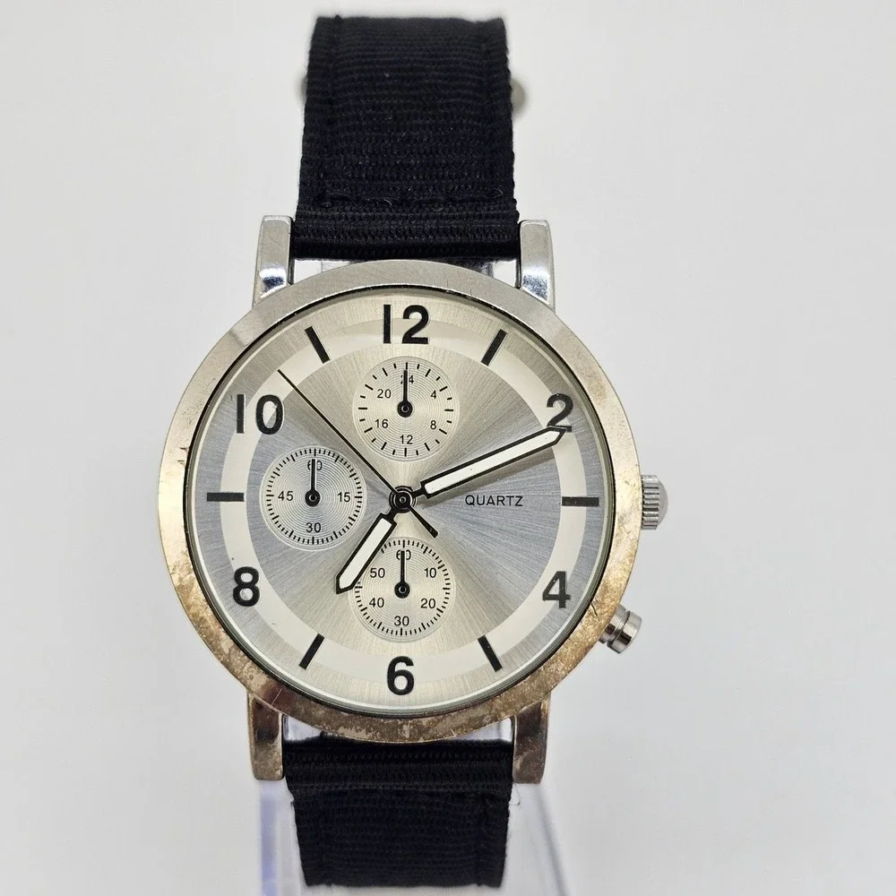 Aeropostale Unisex Watch 38MM Gray Dial Black Bands New Battery READ DESCRIPTION